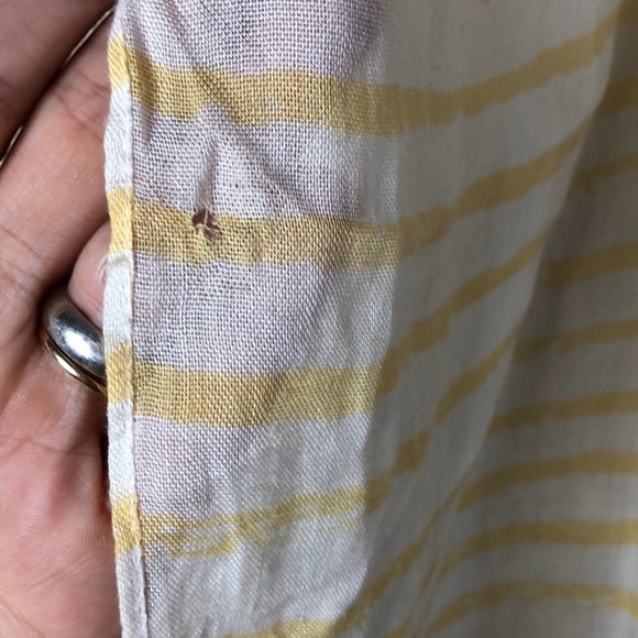 🛍️Yellow stripe pink pom-pom/tassel Nordstrom summer scarf $58 - Picture 7 of 8